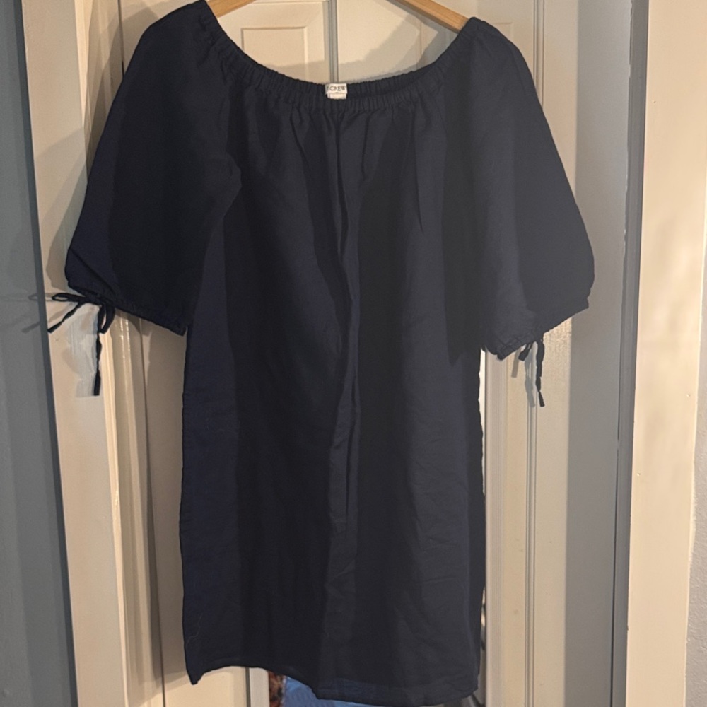J. Crew Navy Blue Strapless Dress